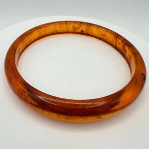 Antique vintage apple juice amber orange brown Bakelite bangle bracelet